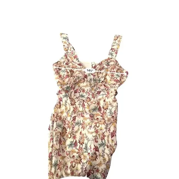 Jessica Simpson Floral Dress XS Boho Open Back Ruffle Hoco Bridgerton Regency